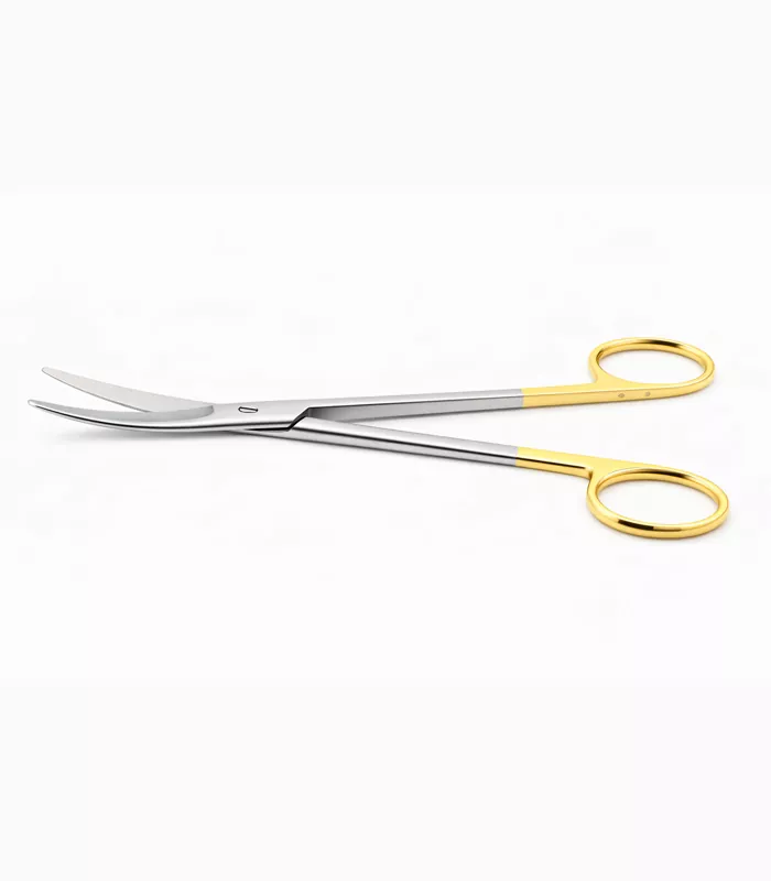 Mayo dissecting scissors, 5 1/2'', curved TC beveled blades, blunt tips, gold ring handle Mayo dissecting scissors, 5 1/2'', curved TC beveled blades, blunt tips, gold ring handle - Image 1