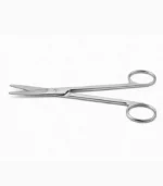Mayo dissecting scissors, 6 3/4'', left-handed, curved beveled blades, blunt tips, ring handle
