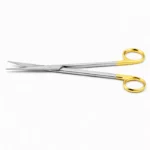 Mayo dissecting scissors, 9'', straight TC beveled blades, blunt tips, gold ring handle