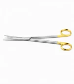 Mayo dissecting scissors, 9'', straight TC beveled blades, blunt tips, gold ring handle