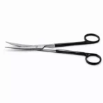 Mayo dissecting scissors 9'',curved Superior-Cut beveled blades, blunt tips, black ring handle