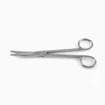 Mayo dissecting scissors 6 3/4'',curved Superior-Cut beveled blades, micro serrated lower blade, blunt tips, frosted ring handle