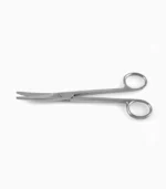 Mayo dissecting scissors 6 3/4'',curved Superior-Cut beveled blades, micro serrated lower blade, blunt tips, frosted ring handle